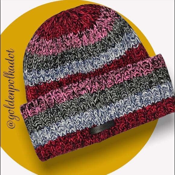 REBECCA Minkoff Marled Stripe Beanie turn up cuff Holiday NWT main image 12